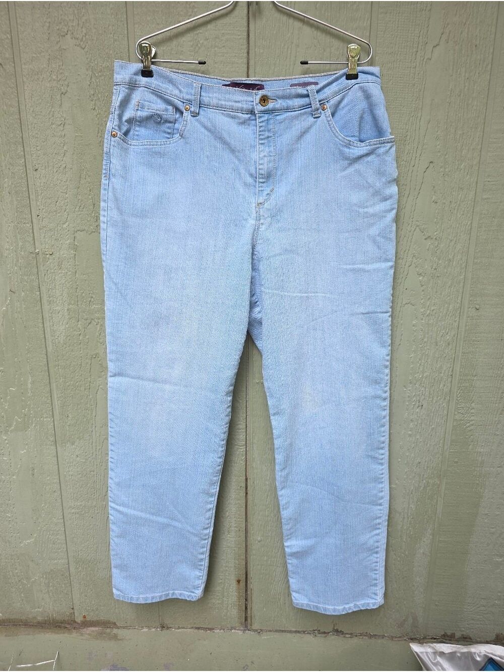 Gloria Vanderbilt Light Blue Straight Leg Jeans Size 16 #JEA7 - Picture 4 of 10